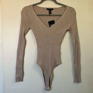 NWT Forever 21 ribbed sweater bodysuit